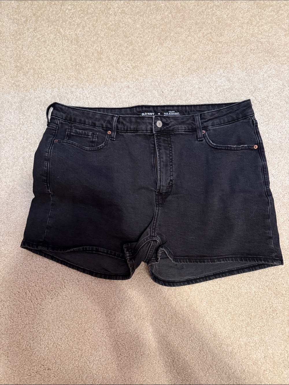 Old Navy Black Denim High-Rise Women’s Shorts
